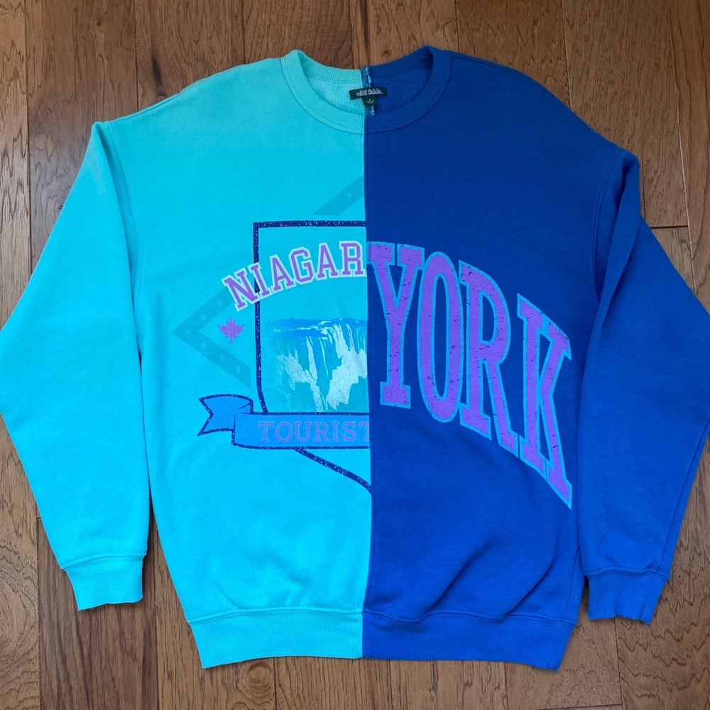 target split design crewneck